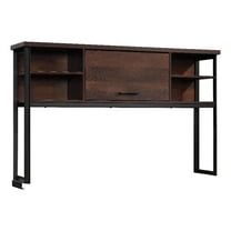 Pemberly Row Contemporary Engineered Wood and Metal Hutch in Barrel Oak