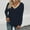 Navy, variant on XPMWRP Womens Long Sleeve Oversized Tops V Neck Color Block Lightweight T Shirts Comfy Soft Loose Fit Fashion Pullover Black XL