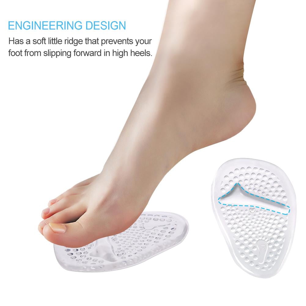 OTVIAP 2 Pairs AntiSlip Shoe Pads Inserts Gel Forefoot Insoles Foot