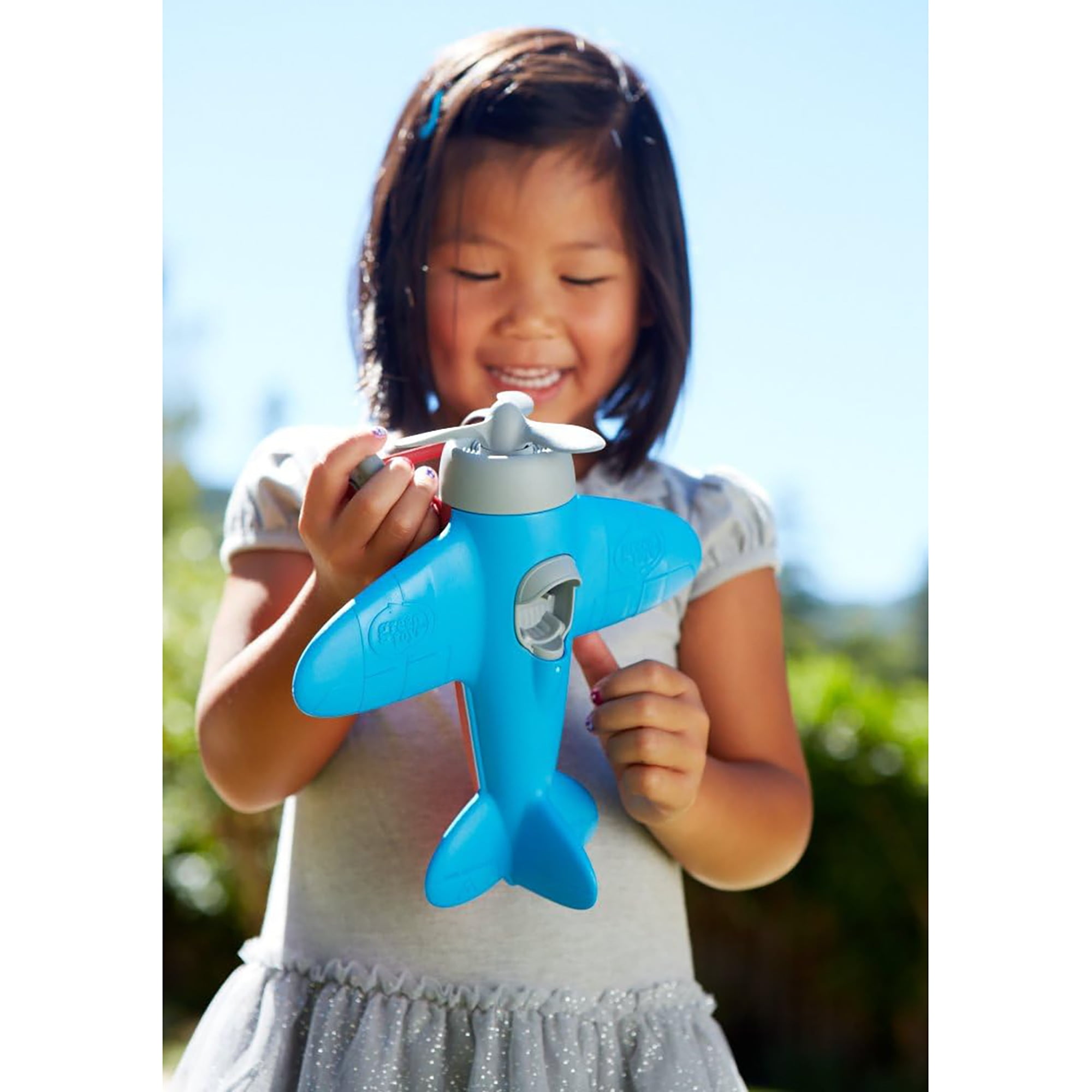 Green Toys: Airplane - Blue - Pretend Play Vehicle Toy, Recycled Material, Improve Aeronautical Knowledge, Spinning Propeller, Kids-Toddlers Ages 1+