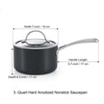 thumbnail image 3 of Cooks Standard 3-Quart Hard Anodized Nonstick Saucepan with Lid, Black, 3 of 8