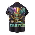 thumbnail image 5 of OGLCCG Carnival Shirts for Men Short Sleeve Mask Printed Summer Casual Button Down Beach Shirts Loose Lapel Collar Funny Mardi Gras Shirts, 5 of 5
