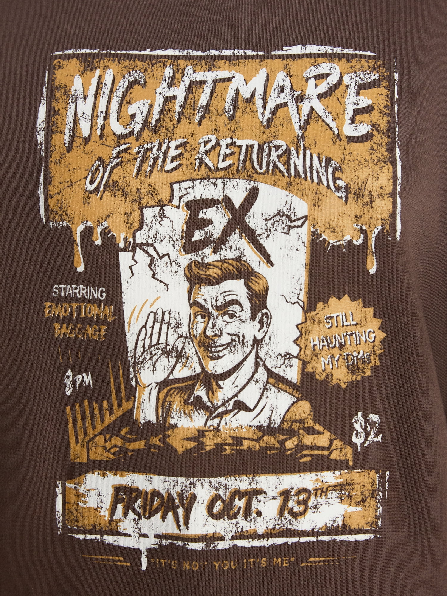 Women's Halloween Nightmare Ex Graphic Fleece from Way to Celebrate, Sizes S-4X