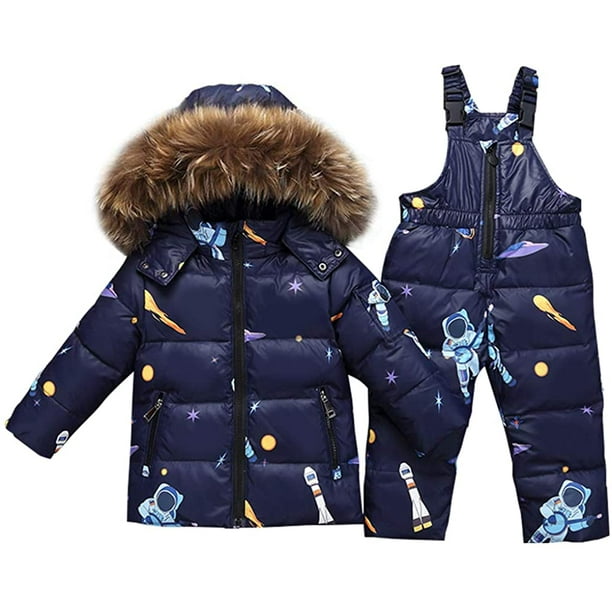 Kids Winter Puffer Jacket and Snow Pants 2-Piece Snowsuit Skisuit