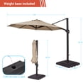 thumbnail image 2 of FLAME&SHADE 11ft Outdoor Cantilever Umbrellas 360° Rotation w/Base Stand, Aluminum Patio Round Offset Market Hanging Umbrella for Deck,Sand, 2 of 7