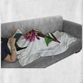 thumbnail image 6 of Letter Z Soft Flannel Fleece Blanket, Purple Zinnia Petals Stems Leaves and Letter Z Nature Inspired Alphabet, Cozy Plush for Indoor and Outdoor Use, 50" x 60", Fuchsia Green Black, by Ambesonne, 6 of 6