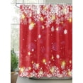 thumbnail image 2 of Fsddascl Red Snowflake Christmas Shower Curtain Set - Standard 72" x 72" Washable Bathtub Curtain with 12 Hooks, Xmas Snowflake Winter Modern Art Waterproof Fabric Stall Shower Curtains for Bathroom, 2 of 6