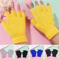 thumbnail image 4 of ZPAQI Fingerless Gloves Stretchy Knitted Thumb Hole Solid Short Hand Warmers 6 Pairs, 4 of 19