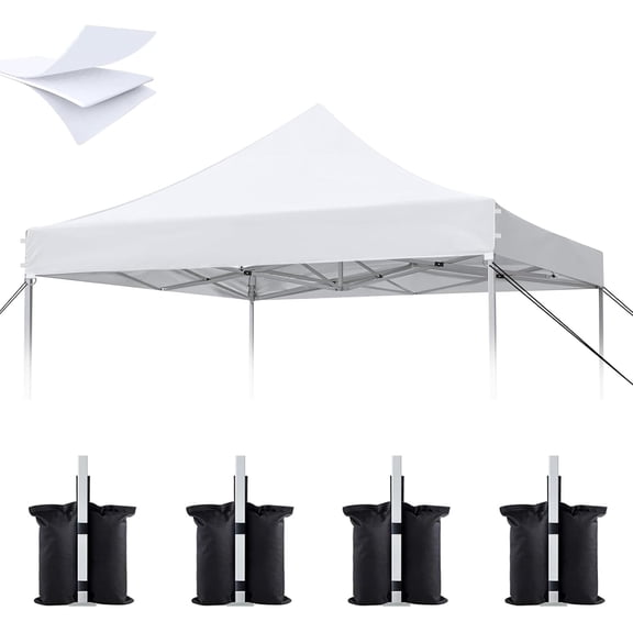 10x10 Canopy Replacement Top, Heavy Duty Pop Up Tent Cover(Top Only)(White)