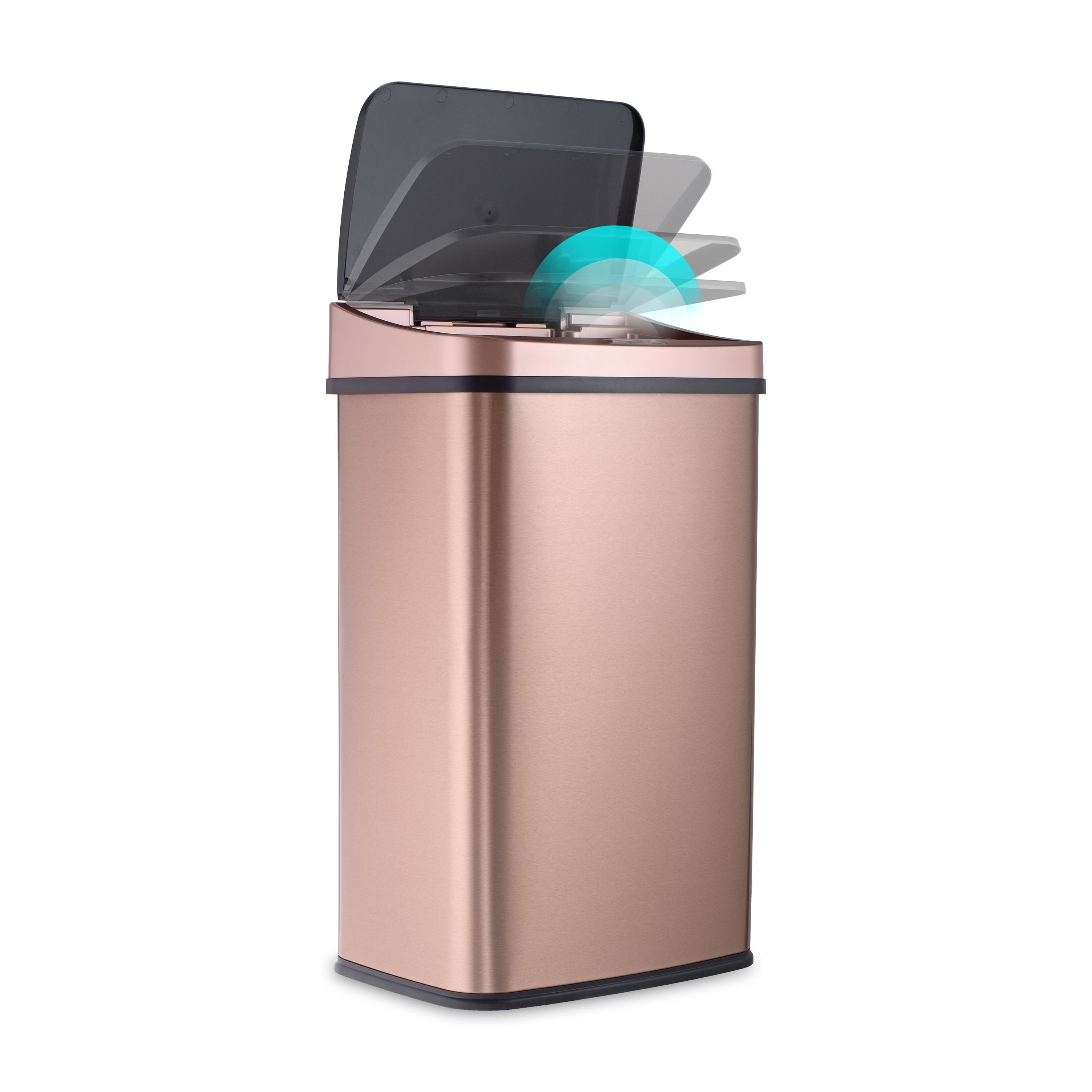 Hanover Trash Can with Sensor Lid, 12-Liter - Rose Gold