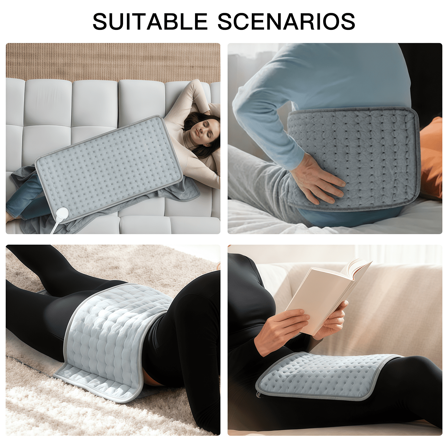 Gowinsee Heating Pad, for Back, Shoulders, Neck & Period Cramps, 9 Heat Settings, Rapid Heating, Intelligent timing