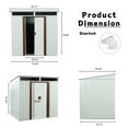 thumbnail image 2 of 6X5FT Outdoor Metal Storage Shed with Transparent Plate,Waterproof Garden Storage Shed with Lockable Door,Sloped Roof Design Tool Shed,for Lawn,Patio,Backyard,Multiple Use,White, 2 of 7