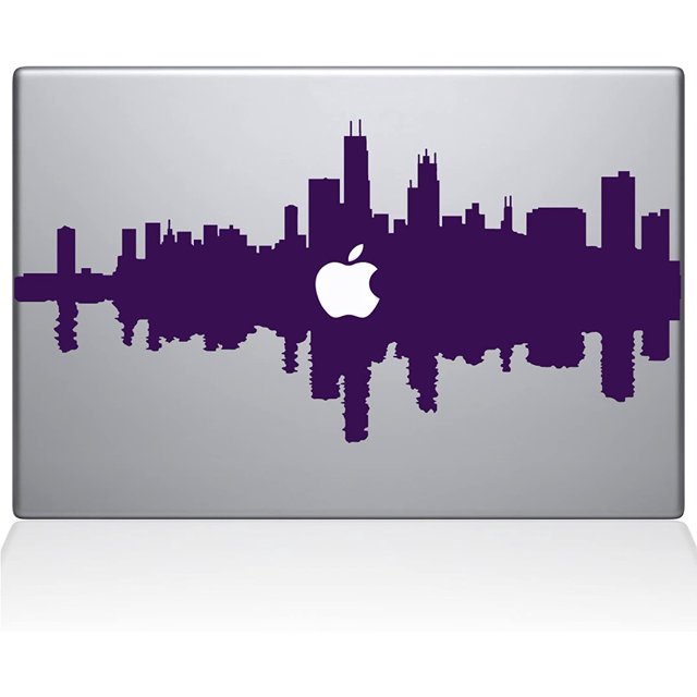 The Decal Guru Chicago City line Decal Vinyl Sticker, 13" MacBook Pro (2016 & Newer Models), Lavender