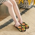 thumbnail image 6 of KLL Orange Lemon Slippers for Women Men House Slip on Indoor Outdoor Bedroom Furry Fleece Lined Ladies Comfy Anti-Skid Rubber Hard Sole-Large, 6 of 8