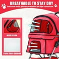 thumbnail image 3 of Poussette pour Animaux à 4 Roues, Poussette Pliable pour Chien, Poussette pour Chat avec Panier de Rangement et Doublure Amovible, Chariot de Transport Pliable Léger pour Promenade pour Chiens et Chats, Rouge, 3 of 7