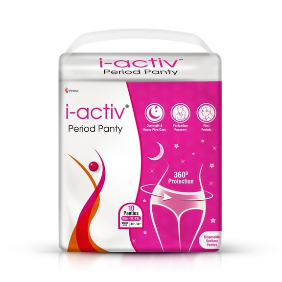 Period Panty for Girls & Women | XL-XXL| 10's Pack | Disposable Period Panties for Women for Heavy Flow Periods | Maternity Pads after Delivery | 360 Degree Protection| Waist Size - 33" to 58"