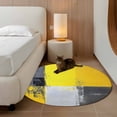 thumbnail image 2 of Round Rugs 3Ft, Abstract Yellow Gray Round Area Rug Washable Indoor Throw Carpet, Modern Geometric Oil Painted Small Non Slip Circle Rug for Bedroom Living Room Home Decor Aesthetic, 2 of 8