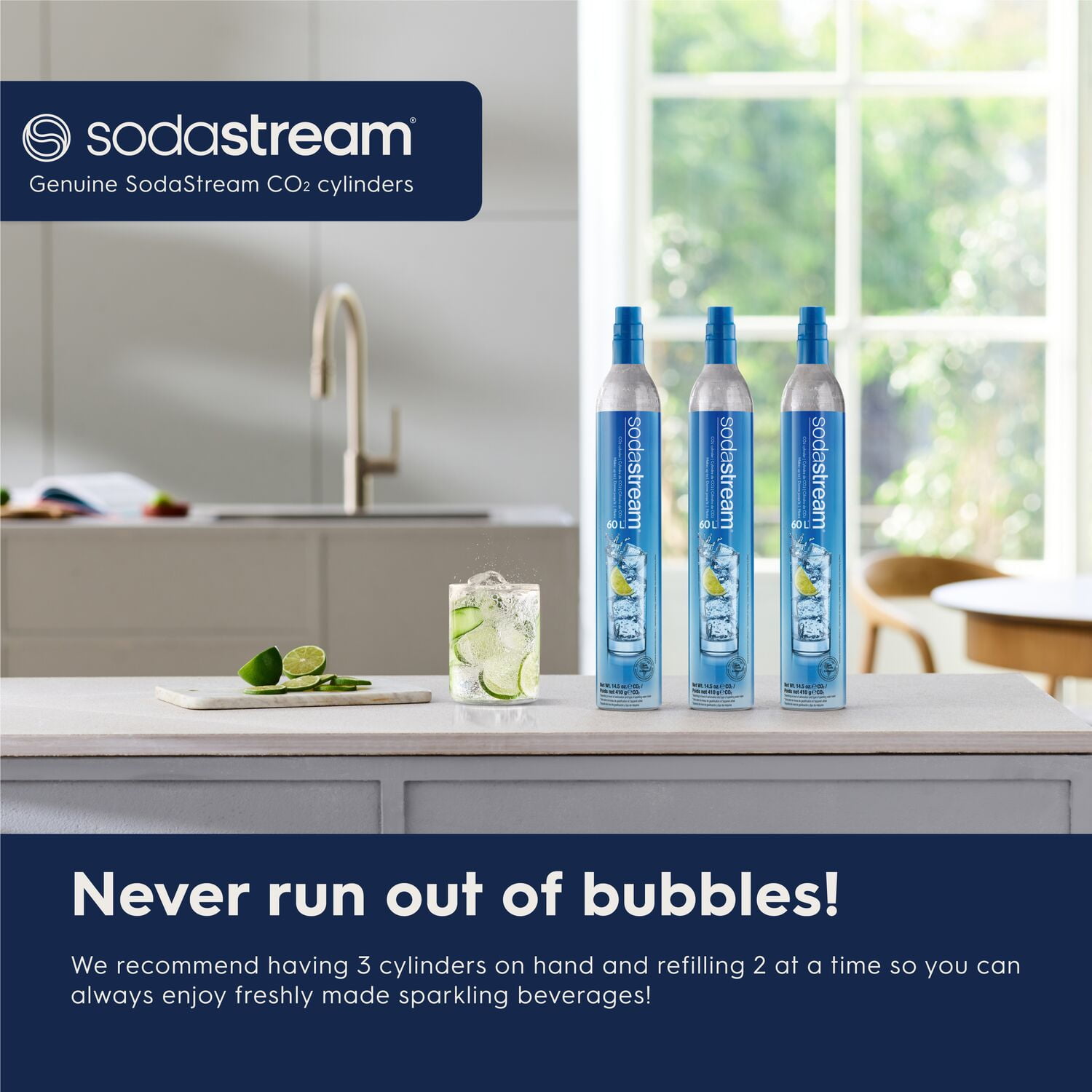 SodaStream CQC 60L Co2 Exchange Carbonator, Pack of 2, Plus $15   Gift Card with Exchange