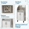 thumbnail image 5 of Ozark River Manufacturing Elite PRO1, White Doors-White Edges-Splashguard, NSF Certified Food Service Portable Sink Hand Wash Station, 110V, 5 of 9