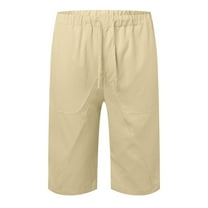 Riforla Summer Slim Cropped Pants Oversized Wide Leg Men's Hop Sports Casual Shorts Men Pants Beige XXXL