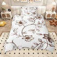 thumbnail image 2 of Erosebridal Retro Flower Twin Bedding for Girls Women, Brown Floral Duvet Cover Set, Reversible, 2pcs 1 Duvet Cover and 1 Pillowcase, No Comforter, 2 of 6