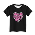 thumbnail image 4 of Zpanxa T-Shirts d'Été pour Filles Imprimé de la Fête de l'Indépendance Col Rond Manches Courtes Haut Polyester Spandex 7-8 Ans, 4 of 6