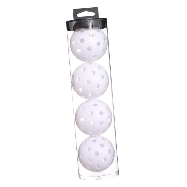 Paquete de 4 bolas de Pickleball, bolas de pepinillo para práctica, duraderas, 74mm, 40 agujeros para Blanco