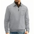 thumbnail image 1 of pstuiky camisas de manga larga para hombre, Camisa con capucha y cuello con media cremallera para hombre, color liso, Return to the Ancients, bolsillos voluminosos xxxl, 1 of 3