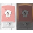 thumbnail image 2 of Caroline's Treasures BB1217CNL Checkerboard Pink Bichon Frise Ceramic Night Light, 6x4x3", multicolor, 2 of 2