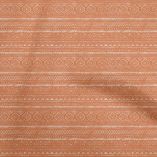 oneOone Rayon Orange Fabric Tribal Sewing Material Print Fabric By The Yard 56 Inch Wide