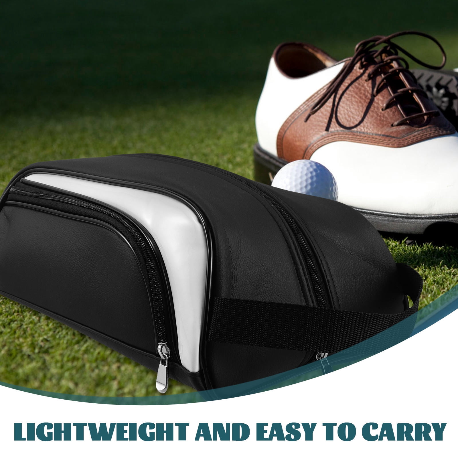 OUNONA Travel Shoe Bag for Golf Shoes, Multi-Purpose PU Carry Bag, 1 Pack, Perfect for Sports and Outdoor Enthusiasts