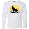 thumbnail image 3 of Inktastic Wolf Wilderness Mountains Moon Long Sleeve Youth T-Shirt, 3 of 5