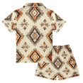 thumbnail image 2 of FORMRS Kids Short Sleeve Top and Pants Pajama Set Unisex Satin 2-Piece Sleepwear, Sizes 13-14Y, Geometric Designs, 2 of 8