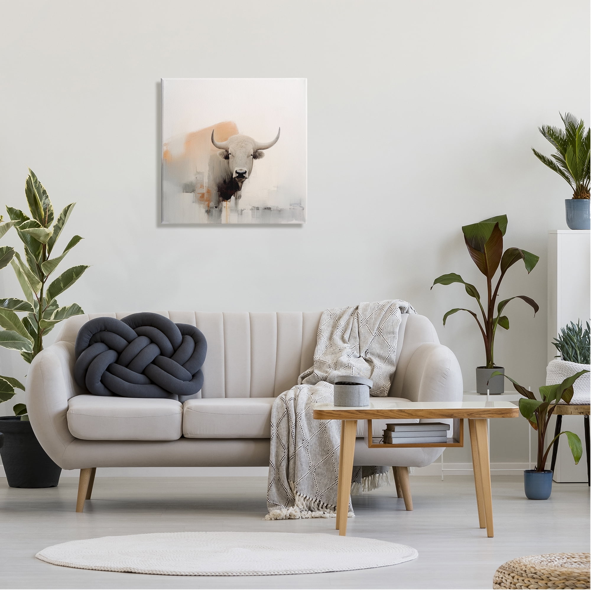 Stupell Industries Abstract Country Cattle Animals & Insects Painting Gallery Wrapped Canvas Art Print Wall Art, 24 x 24