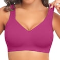 thumbnail image 4 of Siminsem Everyday Wireless Bra for Older Women Plus Size Full Coverage Supportive No Underwire Seamless Comfortable Wide Straps Back Smoothing Lifting Breathable Support, Hot Pink,XXXXL, 4 of 9