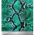 thumbnail image 2 of Soimoi Green Modal Satin Fabric Leopard & Snake Animal Skin Printed Fabric 1 Yard 42 Inch Wide, 2 of 3