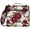 White and Crimson Roses Pattern, variant on Zipper Binder with Shoulder Strap 2 inch 3 Ring Waterproof File Folder Organizer Bag 500 Sheet Roses and Stripes Pattern