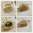 thumbnail image 2 of Luxury Soft Fluffy Furry Coin Purse Faux Fur Plush Tote Bags Pearl Chain Bag Phone Bag Plush Shoulders Bags BLACK, 2 of 8