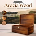 thumbnail image 2 of Large Acacia Wood Memory Box with Hinged Lid and Lock, Decorative Storage Gift Box for Keepsakes, 2 of 6