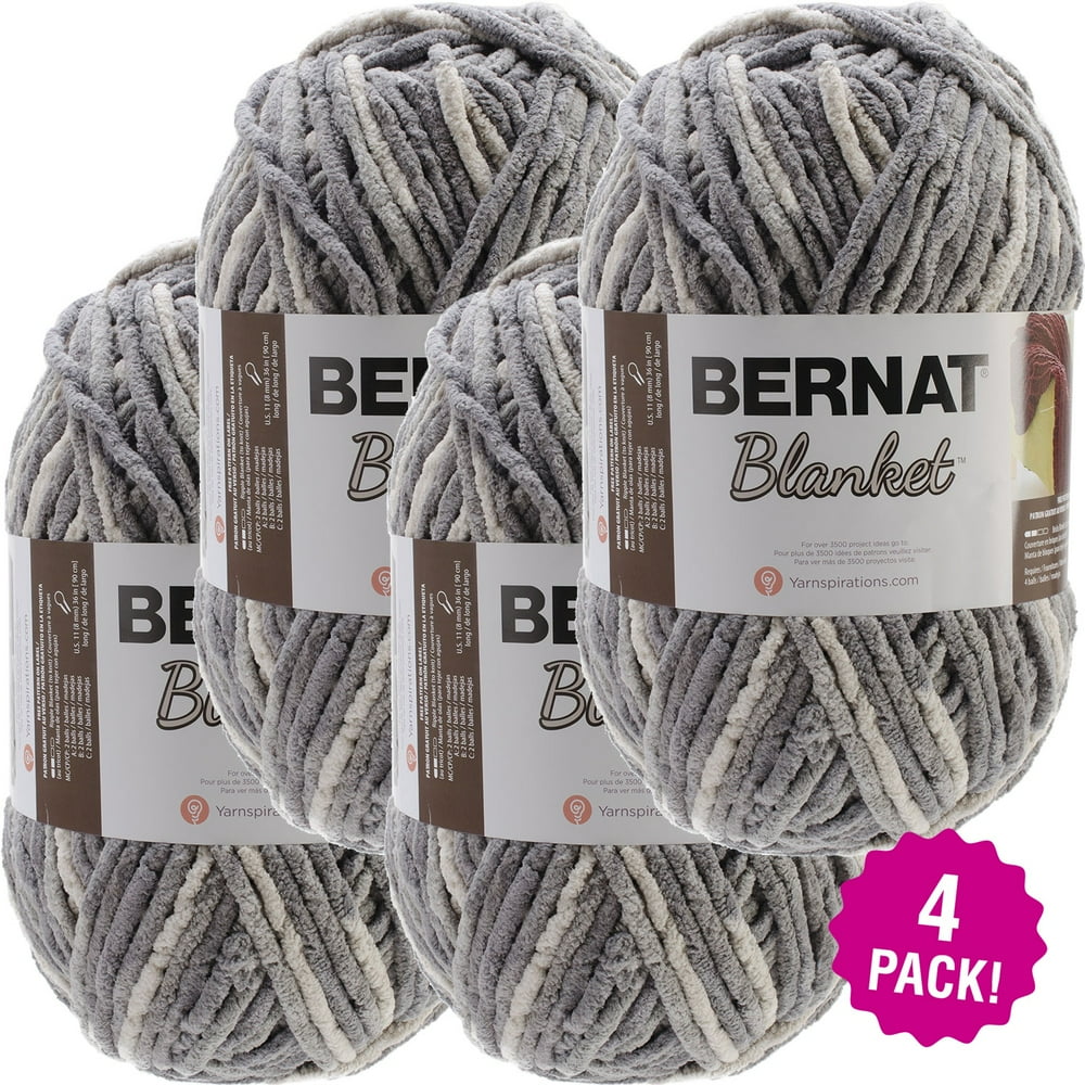 Bernat Blanket Big Ball Yarn Silver Steel, Multipack of 4 Walmart