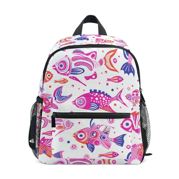 ALAZA Pink Fish School Backpack Small Bookbag Mini Bags