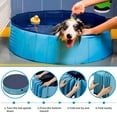 thumbnail image 3 of 80 x 20 cm Portable Dog Kiddie Swimming Pool, PVC Foldable Non-Slip Bathtub for Small Dogs Pets (Blue), 3 of 5