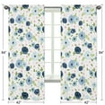 thumbnail image 5 of Blue and Pink Floral Window Curtains - Set of 2 - Blush, vy, Green and White Shabby Chic Watercolor Rose Flower Treatment Panels by Sweet Jojo Designs, 5 of 5