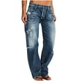thumbnail image 1 of JMYHOAM Jeans for Women Jeans Washed Flared Pants Plus Size Pants Long Pants, 1 of 6
