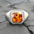 thumbnail image 2 of Men's Orange Citrine Engagement Ring Antique Personalized Diamond Crafted Beautiful Ring Women's Fine Jewelry November Birthstone Presents, 2 of 6