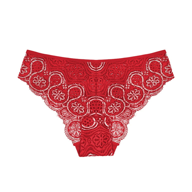 JDEFEG French Cut Underwear for Women Lace Underwear for Womens Cotton  Bikini Panties Soft Hipster Panty Ladies Briefs Pack Of Underwear for Women  Bikini Polyester Red Xxl 