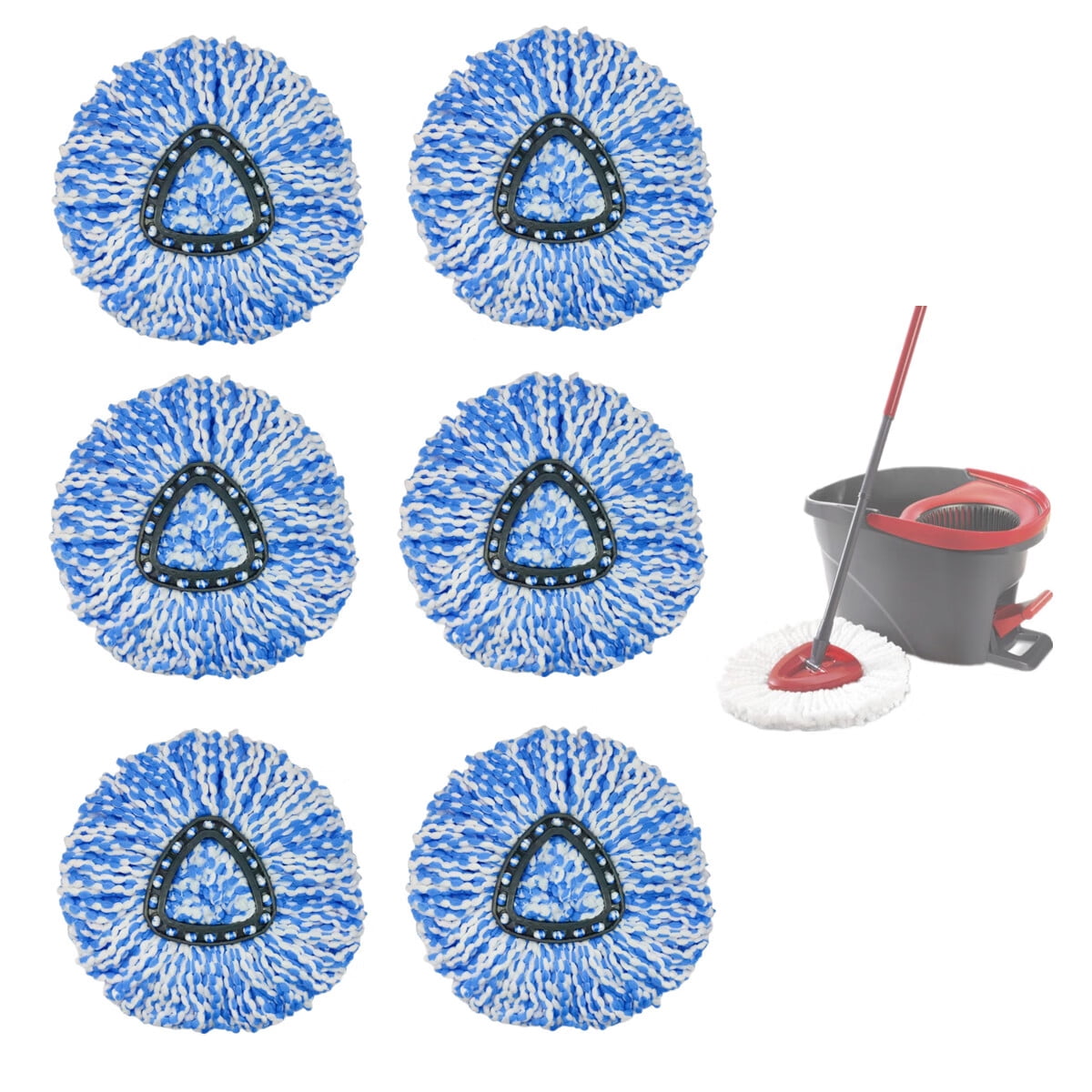 Hometimes 6 Packs Spin Mop Replacement Head for O-Cedar Spin Mop Refill EasyWring Microfiber Cloth Mop Machine Washable
