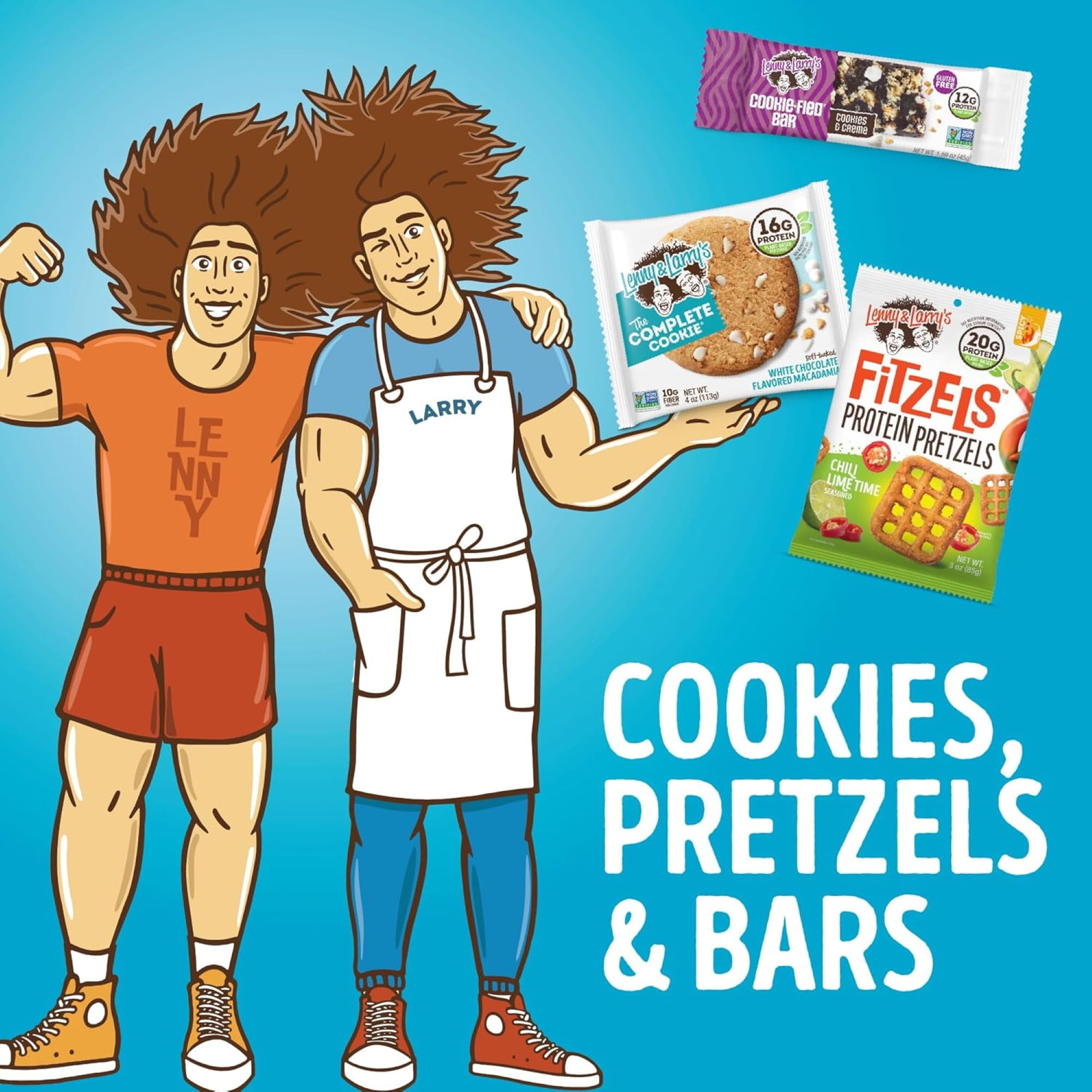Lenny and Larry's Fitzels Protein Pretzels, Chili Lime, 20g Protein, 3 oz