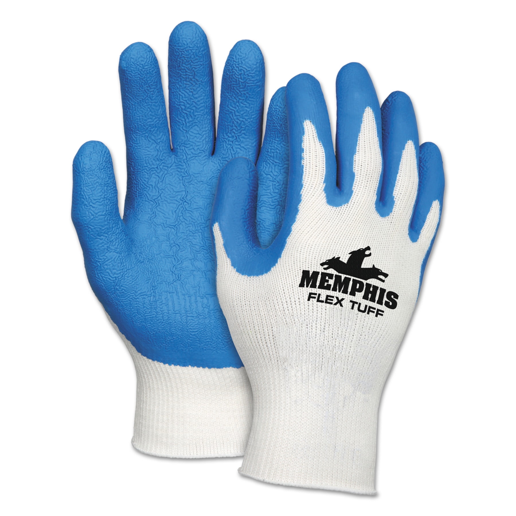 MCR Safety Flex Tuff Work Gloves, White/Blue, XLarge, 10 gauge, 1