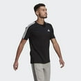 thumbnail image 4 of Adidas Men's Essential 3-Stripes T-Shirt Black, Medium, 4 of 6